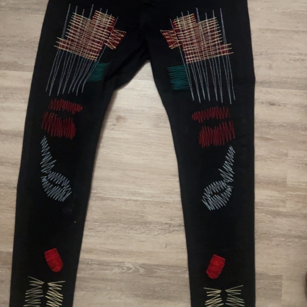 Off-White Jeans Black Patchwork